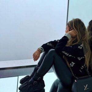 Balenciaga Black and White Logo Knit